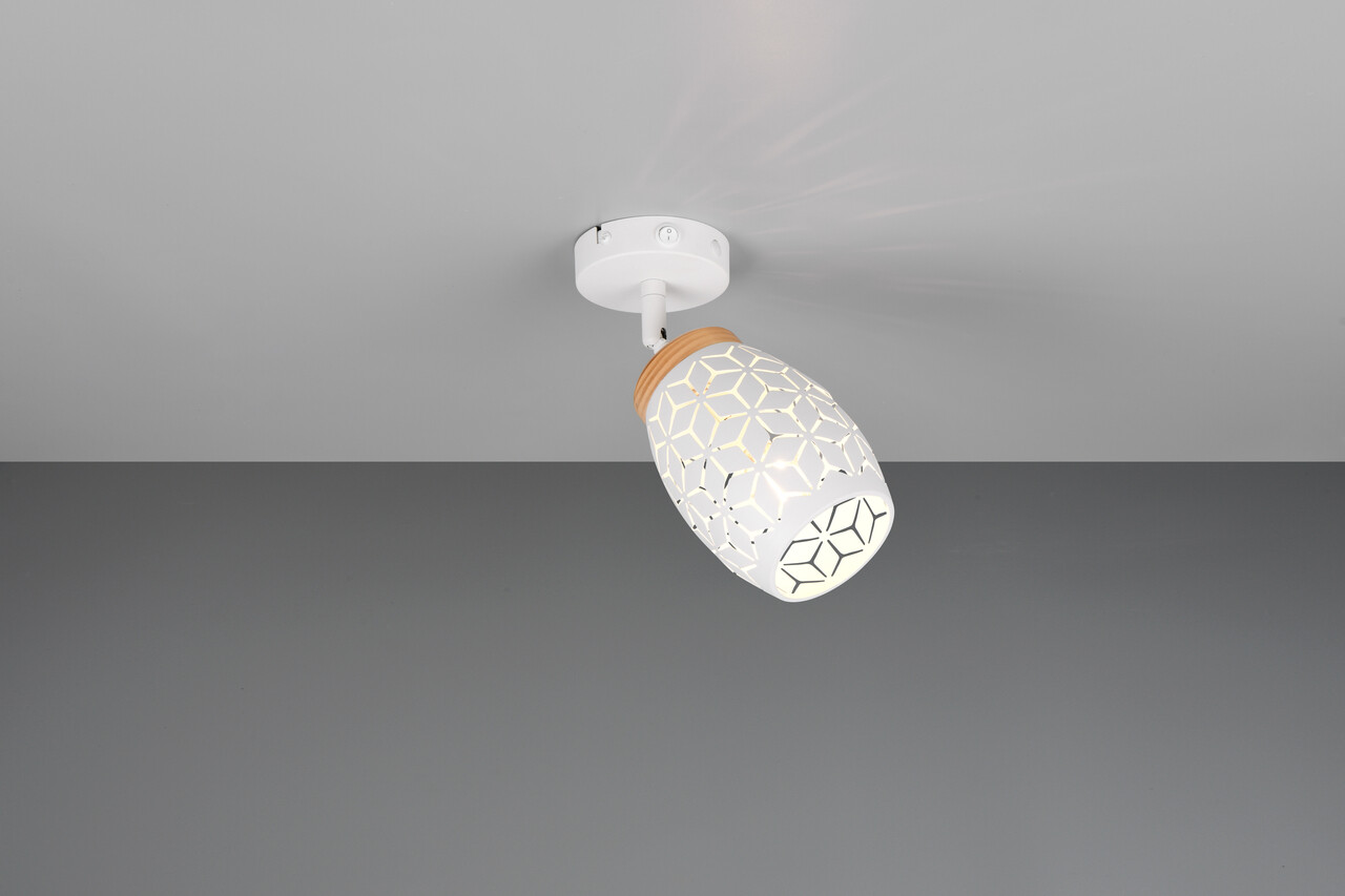 Aplica de perete Bidar, RL, 12x10 cm, 10W, 1x E14, metal, alb mat/natur - 1 | YEO