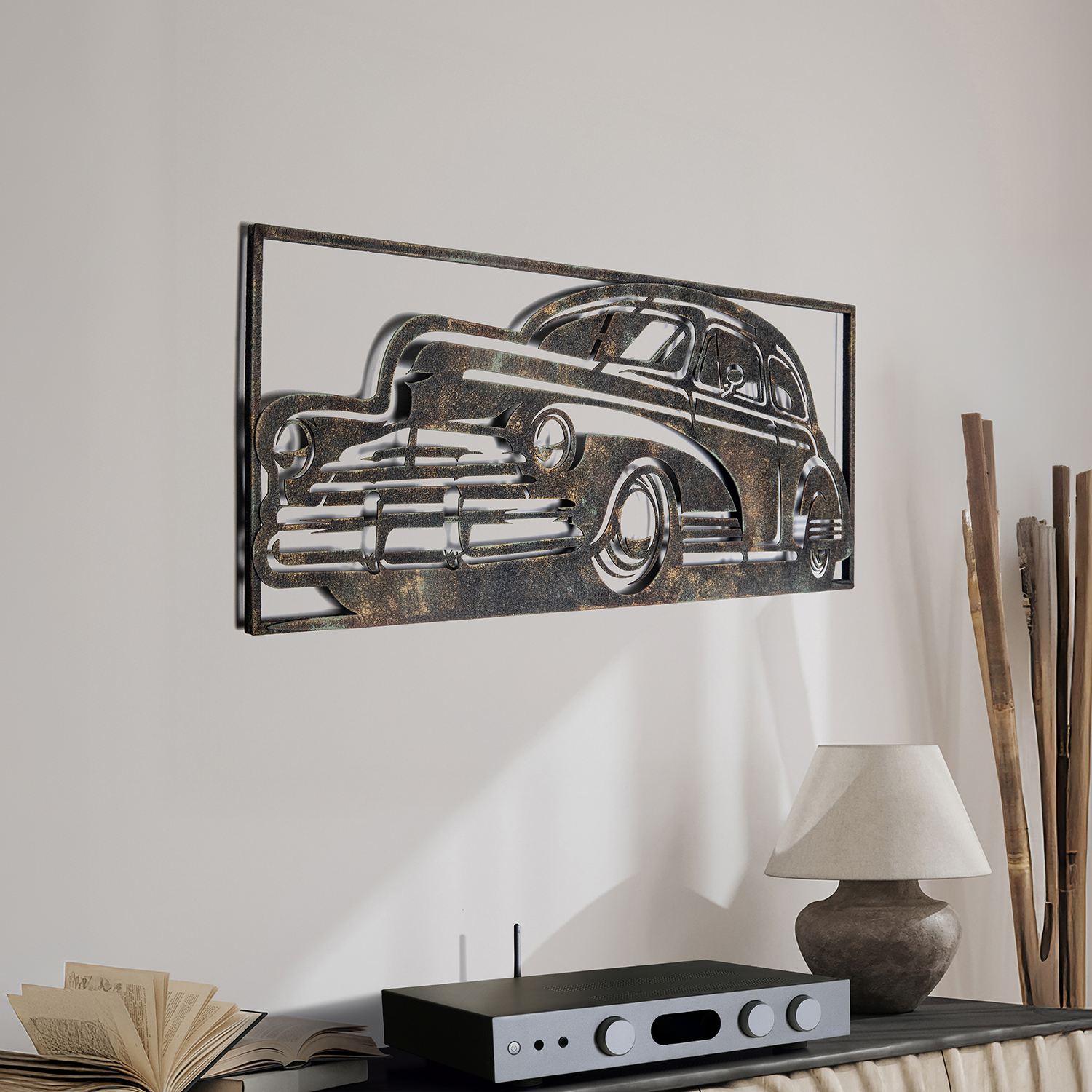 Decoratiune de perete, Classic -1, Metal, Grosime: Tablă metalică 1,2 mm, Vintage