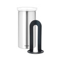 Organizator pentru 18 capsule de cafea, Brabantia, Matt Fingerprint Proof , 8.5x17 cm, inox, argintiu mat/transparent
