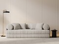 Canapea extensibila 3 locuri, Kemi, Cosmopolitan Design, 206x95x70 cm, catifea, bej