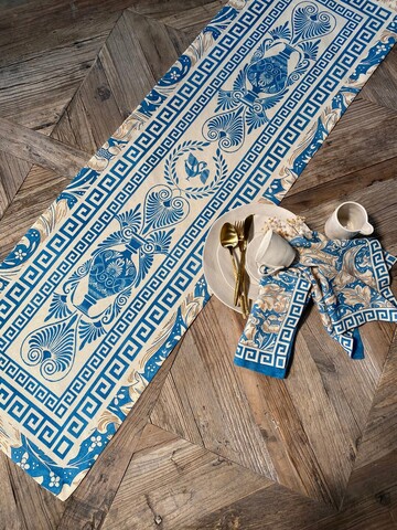 Traversa de masa, SX - Kitchen, 626SRT1150, Poliester , Dimensiune: 45 x 150 cm (1 bucată), Albastru/Alb