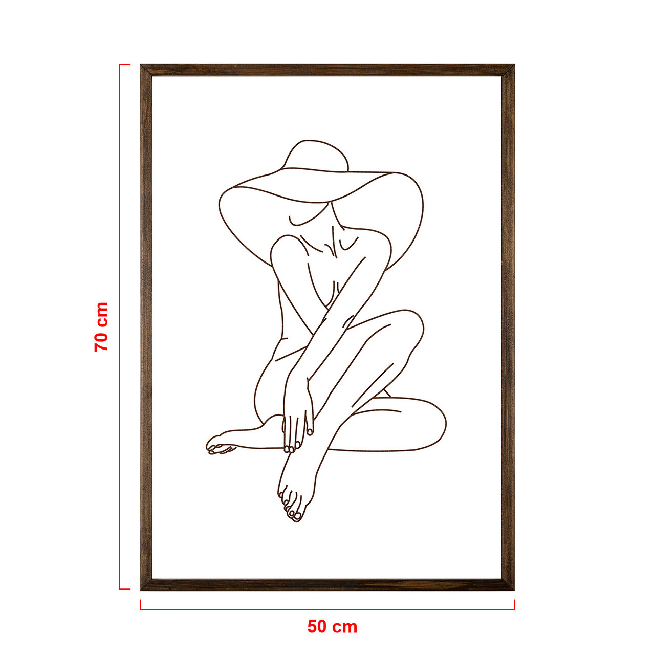 Tablou decorativ, TD104, Lemn, Desenat manual, Natural