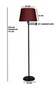 Lampadar, Luin, 534LUN3188, Metal, Negru / Roșu Stacojiu