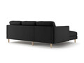 Coltar stanga 3 locuri, Eden, Micadoni, 250x150x90 cm, catifea, negru