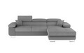 Coltar extensibil dreapta 4 locuri ELTAP, Armd-31, Armando, 289x203x85 cm, lemn/poliester, gri deschis/gri