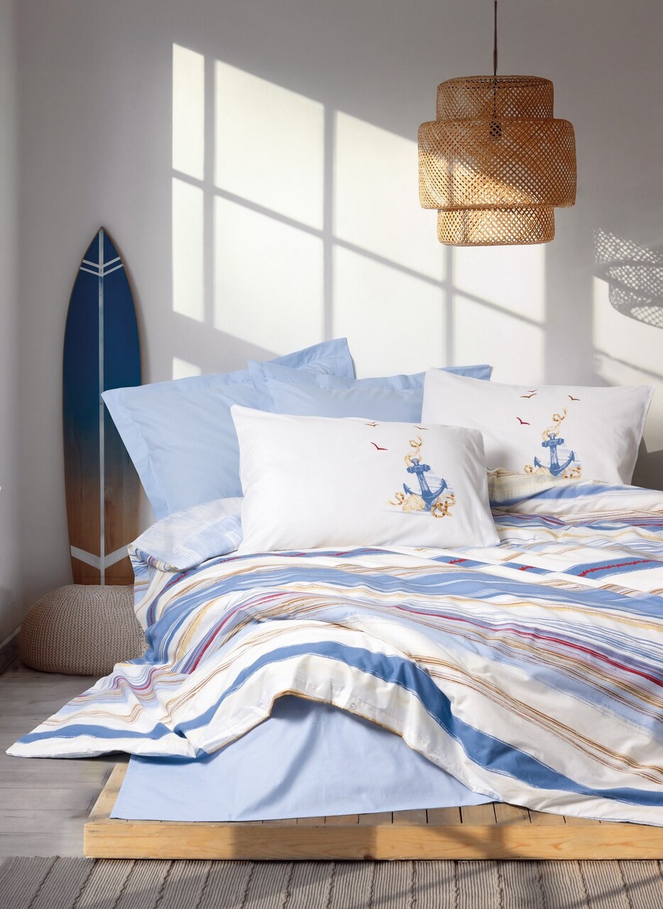Lenjerie de pat dubla, Moreno - Blue, Cotton Box, Bumbac Ranforce