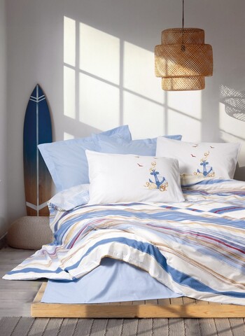 Lenjerie de pat dubla, Moreno - Blue, Cotton Box, Bumbac Ranforce