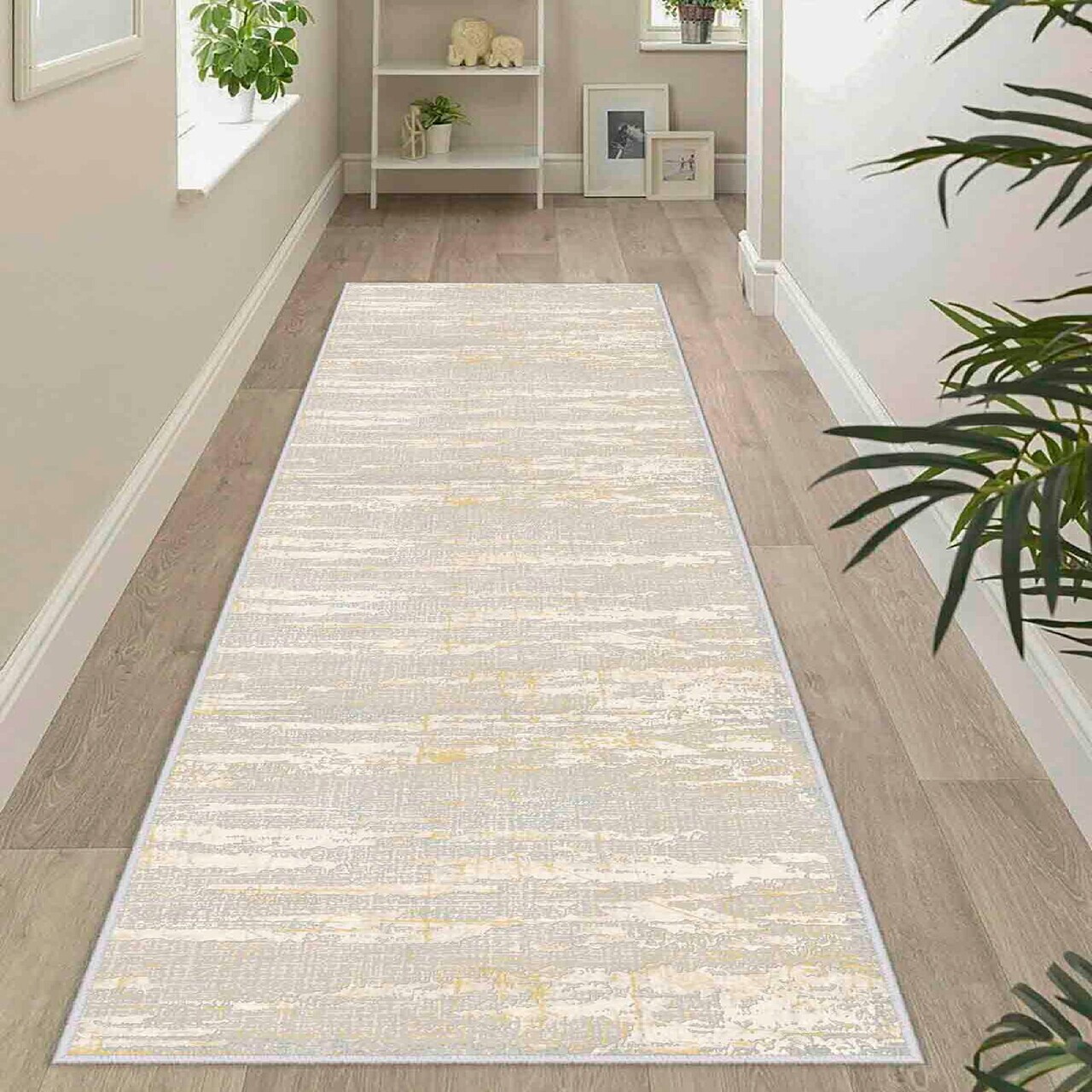 Covor Wooylk0033 100x400 cm Poliester Crem / Bej
