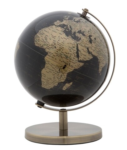 Glob pamantesc decorativ, Mauro Ferretti, 20×28 cm, plastic/fier, negru/bronz Mauro Ferretti