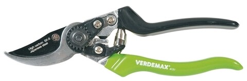 Foarfeca pentru gradinarit, Verdemax, Ergonomic Bypass, 21 cm, otel/plastic, verde/gri