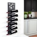 Raft decorativ metalic pentru vinuri, Hanah Home, Vın, 85x20x10 cm, Negru