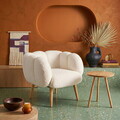 Set fotoliu cu aripioare și măsuță laterală (2 piese), Atelier del Sofa, 666HAC5109, PAL, Alb