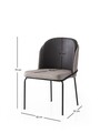 Set scaune 2 piese, Nmobb, Dore, Auriu / Negru / Gri