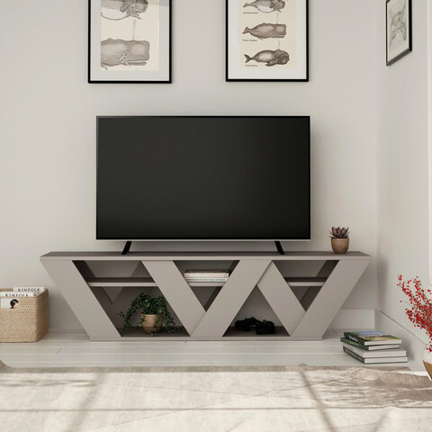 Comoda TV, Decortie, Ralla, 158x40x30 cm, Mocha Decortie
