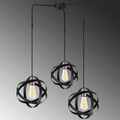 Lustra, Opviq, 892OPV1542, Fier, Negru/Nichel
