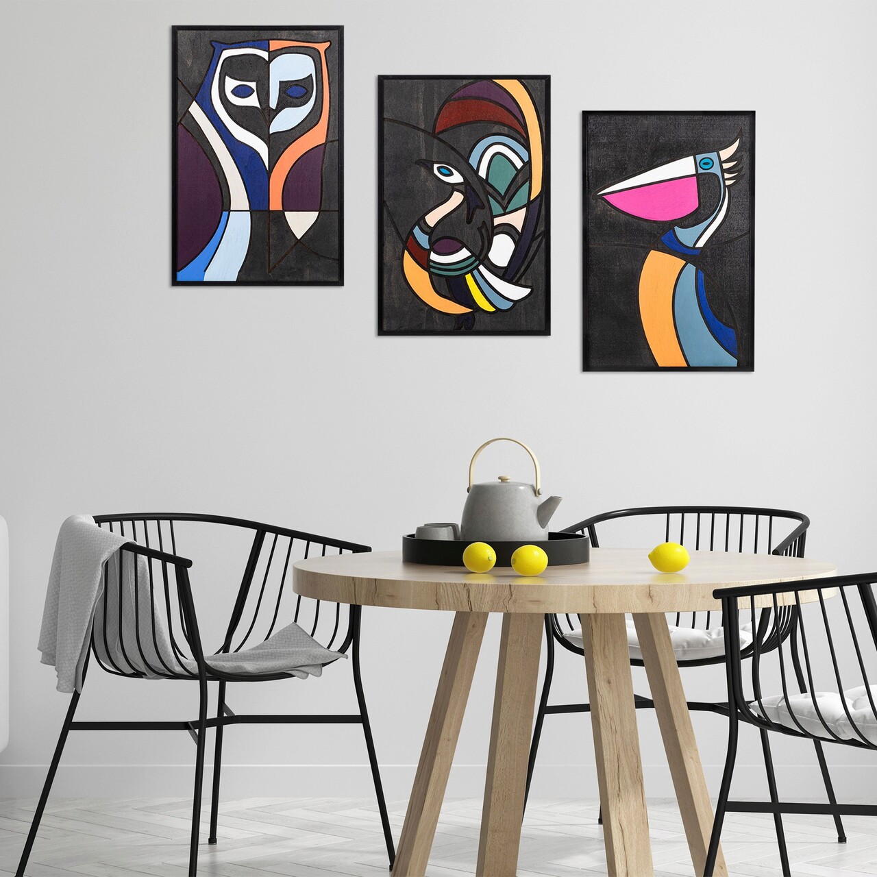 Decoratiune de perete, Forest World 1, 39 x 59 cm, 3 piese, Multicolor - view 4