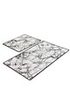 Set 2 covorase de baie Marble, Chilai, 50x60 cm/60x100 cm, alb