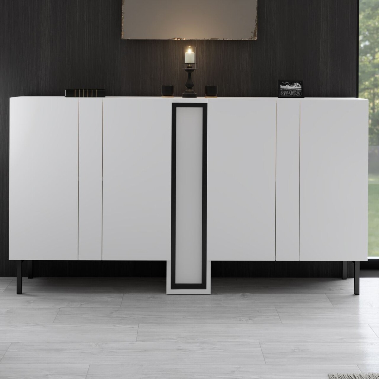 Consola, Hanah Home, Nova, 155x85x32 cm, Alb - view 2