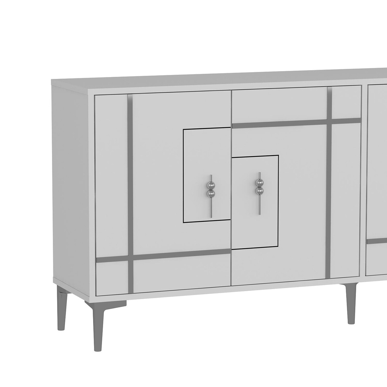 Consola, Hanah Home, Simge, 180x78.6x35 cm, PAL , Alb / Argintiu - view 5