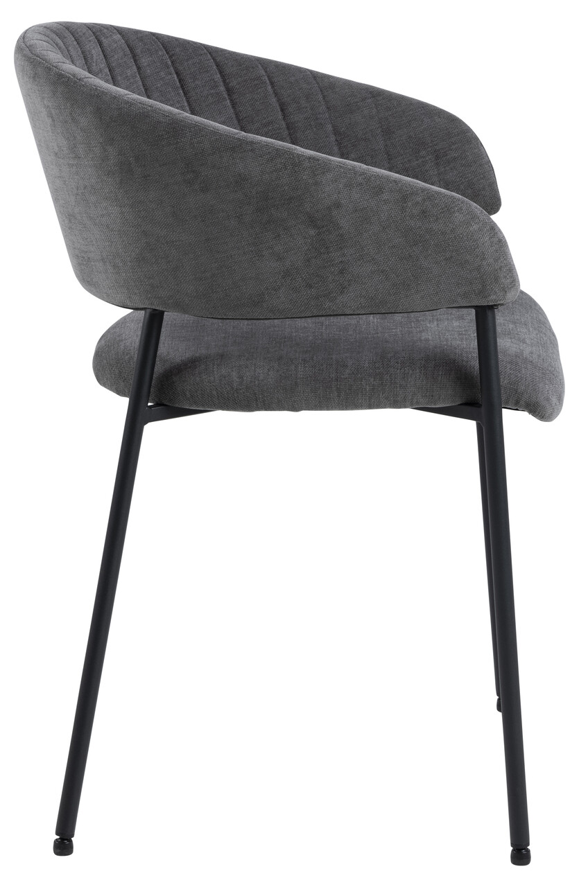 Scaun Ann, Actona, 54.5x54x77.5 cm, tesatura Chenille/otel, gri inchis - view 9