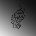 Decoratiune de perete, Faces, Metal, Dimensiune: 40 x 100 cm, Negru