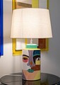 Lampa de masa Piccassy, Mauro Ferretti, 1 x E27, 40W, 40x65 cm, ceramica/fier/textil, multicolor