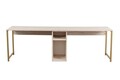 Birou, Nordure, Twin Study Desk, 240x74x60 cm, Travertin / Auriu