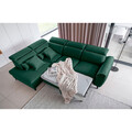 Coltar extensibil stanga 4 locuri ELTAP, LT-35NU, Noble, 255x201x100 cm, lemn/poliester, verde inchis