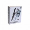 Set 5 cutite cu suport transparent, 29 x 37 x 60 cm, otel/plastic, multicolor