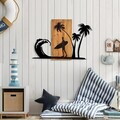 Decoratiune de perete, Surfer Life, Dimensiuni: 57 x 84 cm, Nuc / Negru