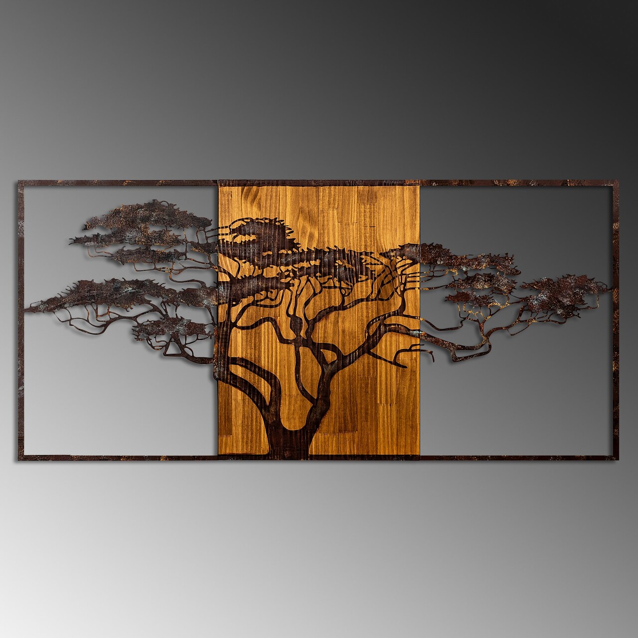 Decoratiune de perete, Acacia Tree, Lățime: 147 cm Înălțime: 70 cm Adâncime: 3 cm, Multicolor - view 4