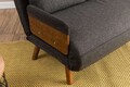 Canapea extensibilă cu 2 locuri, Futon, 859FTN2724, Metal , Gri inchis