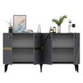 Consola, Olivia, Iris, 150x40x79 cm, PAL , Antracit / Aur