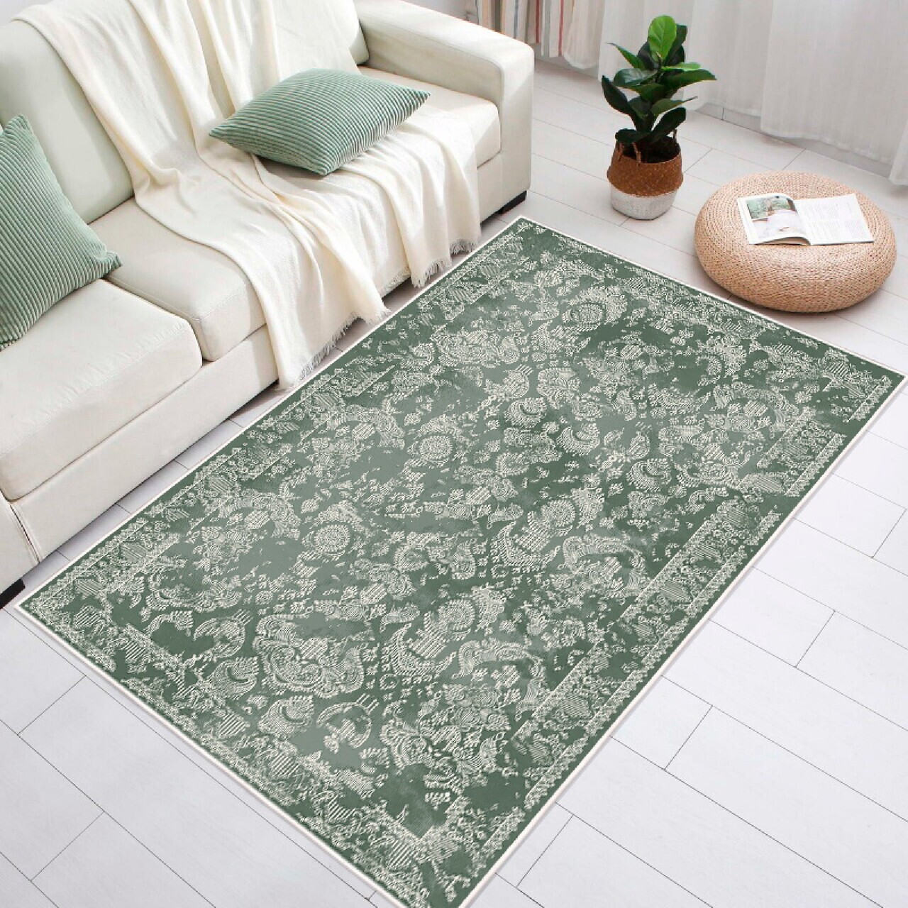 Covor Eexfab797 80x150 cm Bumbac Verde
