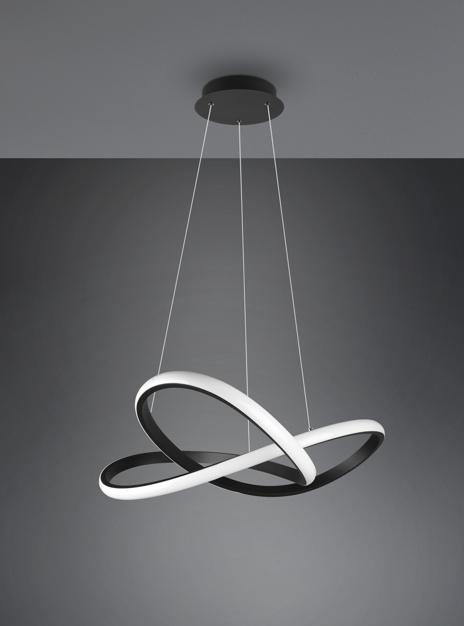 Lustra Course, RL, 60x150 cm, 27W, 1x SMD LED, metal, negru mat/alb