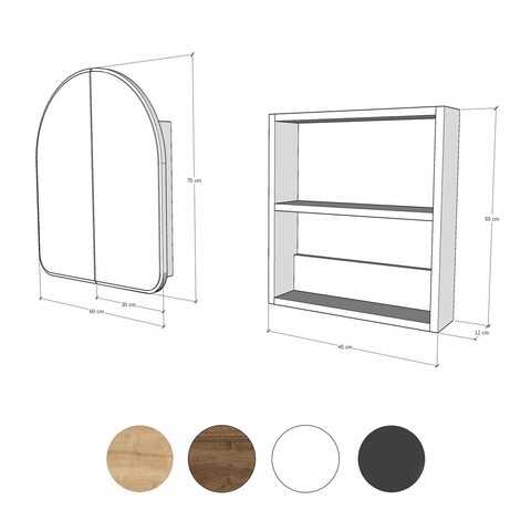 Dulap de baie, Neostill, Hope Cabinet, 12x45x50 cm, 100% CARTON DURO, Alb
