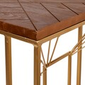 Masuta de cafea Geometric, Creaciones Meng, 45x35x55 cm, lemn de brad/fier