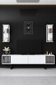 Set mobilier living, Bexley, Chrome Line Set, PAL, Alb/Negru