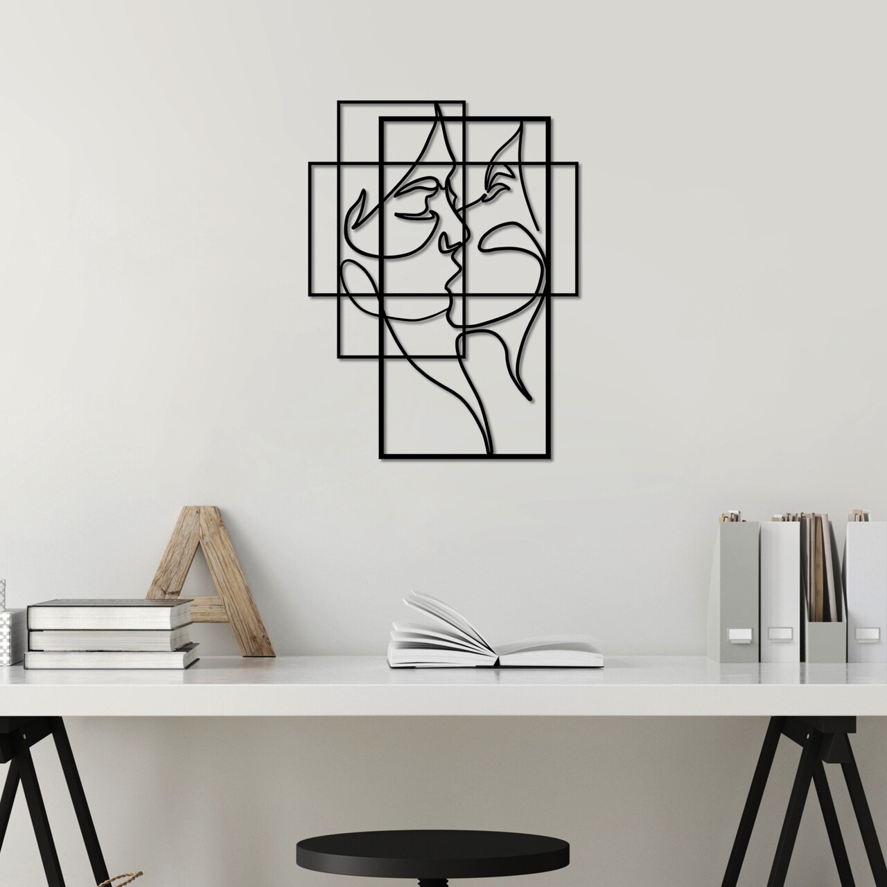 Decoratiune de perete, Love, Dimensiune: 50 x 37 cm, Negru - view 3