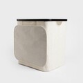 Cos de rufe Davey, Homla, 40.5x33x42 cm, poliester/in/bambus, alb/negru