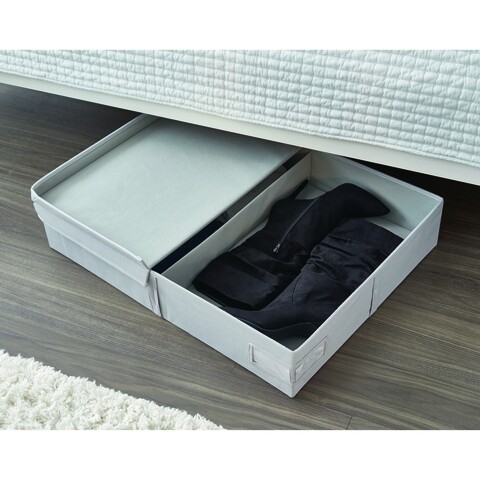 Poza Husa pentru depozitare Evie Under Bed, iDesign, multifunctionala, 70x52.5x13 cm, gri