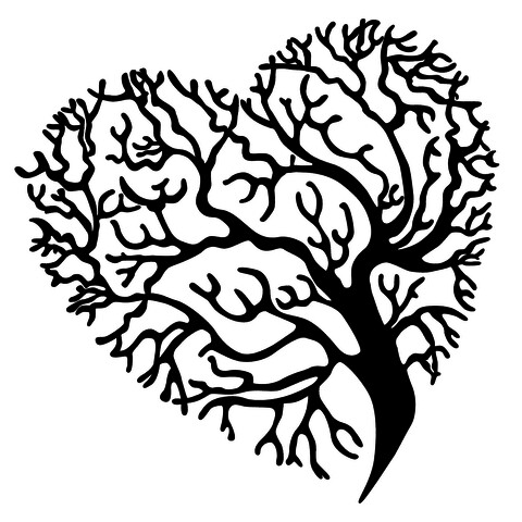 Decoratiune de perete, Heart Tree, Tanelorn, 70×70 cm, metal