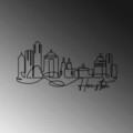 Decoratiune de perete, Houston, Metal, Grosime: 2 mm, Negru