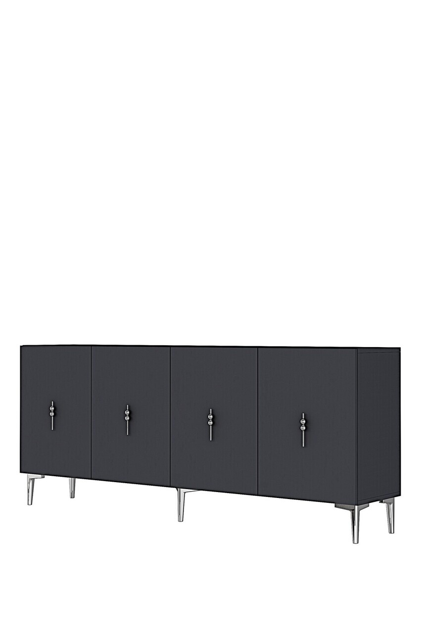 Consola, Hanah Home, Salkım 180, 180x75x32 cm, Antracit / Argintiu — imaginea 4