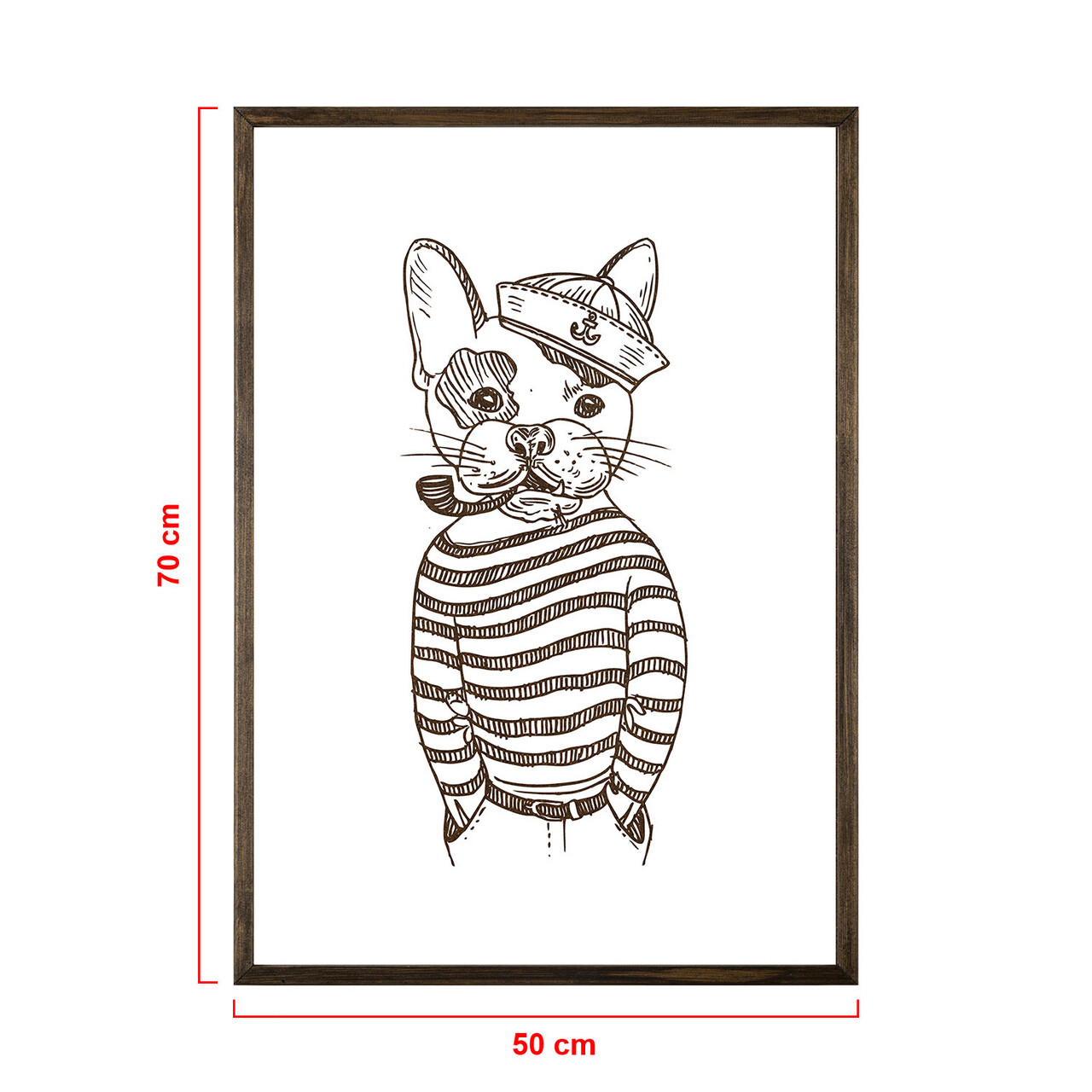 Tablou decorativ, TD155, Lemn, Desenat manual, Natural