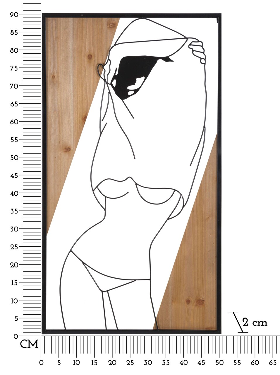 Decoratiune de perete Strip -B, Mauro Ferretti, 50x90 cm, fier/MDF, negru/maro - 1 | YEO