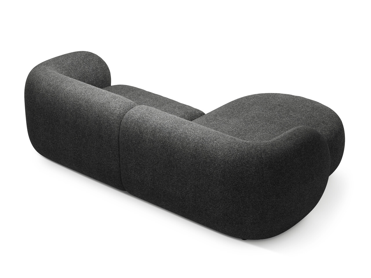 Coltar stanga 2 locuri, Kate, Micadoni, 255x176x76 cm, tesatura structurata, gri inchis melanj - 1 | YEO