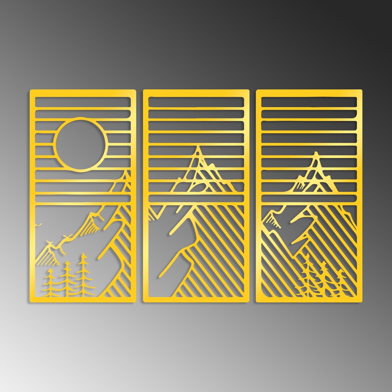 Decoratiune de perete, Scenic Trio G, Grosime: 1,5 mm, Auriu — imaginea 5