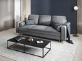 Canapea extensibila, Mimosa, Mazzini Sofas, 3 locuri, cu lada de depozitare, 220x100x92 cm, catifea, gri deschis