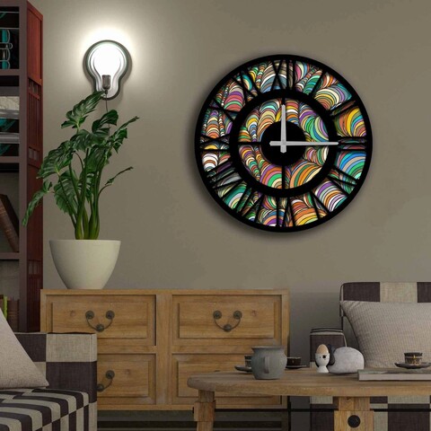 Ceas de perete, 5050ms-053, mdf, ø50 cm, multicolor